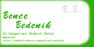 bence bedenik business card